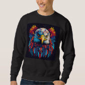 Kleurrijke Eagle Head Graphic Sweatshirt" Trui (Voorkant)