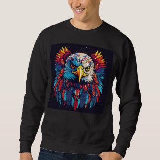 Kleurrijke Eagle Head Graphic Sweatshirt" Trui