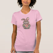 Kleurrijke Easter Egg Bunny T-shirt (Voorkant)