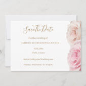 Kleurrijke echte rozen bloemige save the date brui kaart (Voorkant)