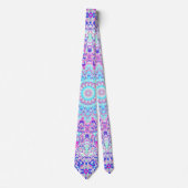 Kleurrijke Eclectische Boho Hippie Mandala Stropdas (Voorkant)