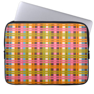Kleurrijke eclectische retro hedendaagse gestreept laptop sleeve
