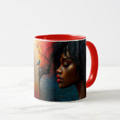 🌕🎨👤 Kleurrijke Eclipse, Abstracte Kunst met een Mok (Voorkant rechts)