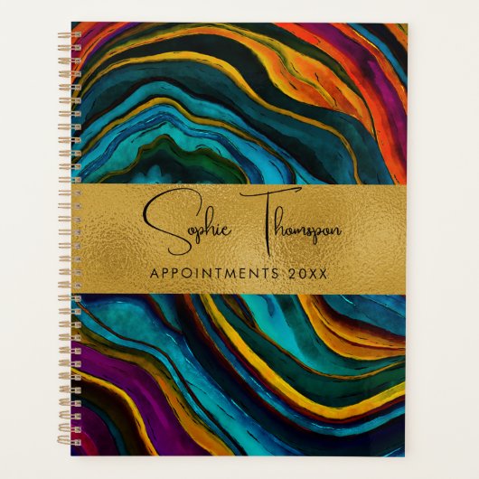 Kleurrijke edelsteen goud gouden nieuwjaar planner (Voorkant)