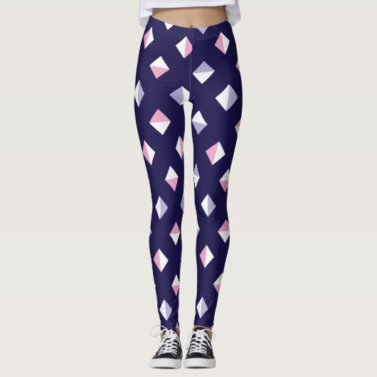 Kleurrijke edelsteen naadloos patroon leggings (Voorkant)