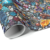 Kleurrijke edelstenen en mineraal ingewikkeld patr cadeaupapier (Rol Hoek)