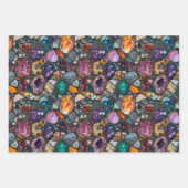 Kleurrijke edelstenen en mineraal ingewikkeld patr inpakpapier vel (Voorkant)