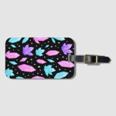 Kleurrijke edelstenen in de kosmische ruimte bagagelabel (Voorkant (horizontaal))