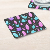 Kleurrijke edelstenen in de kosmische ruimte kartonnen onderzetters (Schuin)