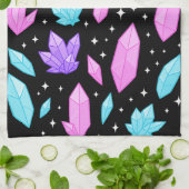 Kleurrijke edelstenen in de kosmische ruimte theedoek (Gevouwen)