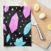 Kleurrijke edelstenen in de kosmische ruimte theedoek (Quarter Fold)