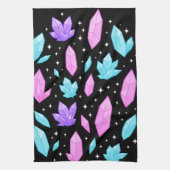 Kleurrijke edelstenen in de kosmische ruimte theedoek (Verticaal)