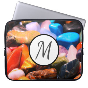 Kleurrijke edelstenen Monogram Computer Laptop Hoe Sleeve