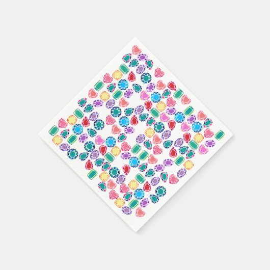 Kleurrijke Edelstenen Papieren servetten (Hoek)