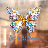 Kleurrijke edelstenen vlinder raamsticker (Vel 2)