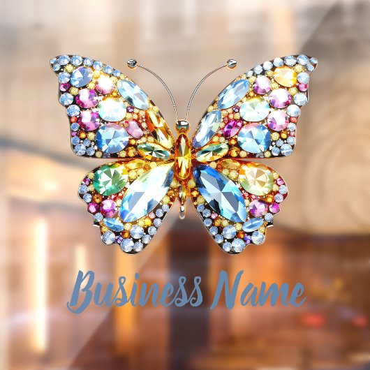 kleurrijke edelstenen vlinder raamsticker (Vel 2)