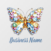 Kleurrijke edelstenen vlinder raamsticker (Vel)