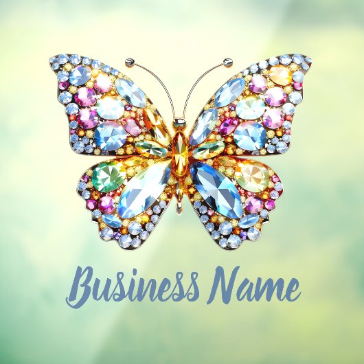 Kleurrijke edelstenen vlinder raamsticker (Vel 3)
