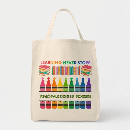 Kleurrijke educatieve Canvas tas-learning stopt no Tote Bag (Voorkant)
