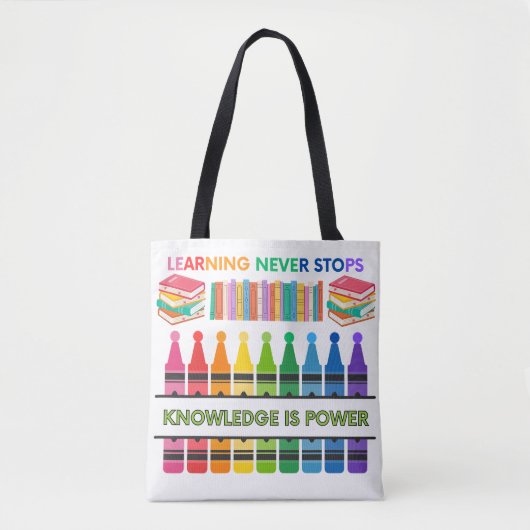 Kleurrijke educatieve Canvas tas-learning stopt no Tote Bag (Voorkant)