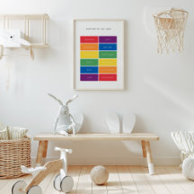 Kleurrijke educatieve poster met maanden van het j