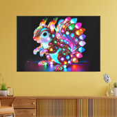 Kleurrijke Eekhoorn - Natuur's Whimsy in Vibrant C Canvas Afdruk (Insitu (Woonkamer))