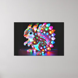 Kleurrijke Eekhoorn - Natuur's Whimsy in Vibrant C Canvas Afdruk