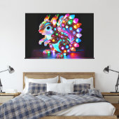 Kleurrijke Eekhoorn - Natuur's Whimsy in Vibrant C Canvas Afdruk (Insitu (Slaapkamer))