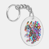Kleurrijke Eekhoorn - Natuur's Whimsy in Vibrant C Sleutelhanger (Voorkant Links)