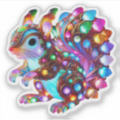 Kleurrijke Eekhoorn - Natuur's Whimsy in Vibrant C Sticker (Voorkant)