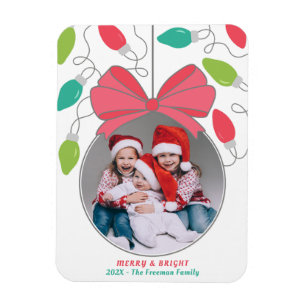 Kleurrijke een foto string van kerstverlichting magneet