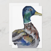 Kleurrijke eend feestdagenkaart (Voorkant / Achterkant)