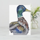 Kleurrijke eend feestdagenkaart (Staand voorkant)