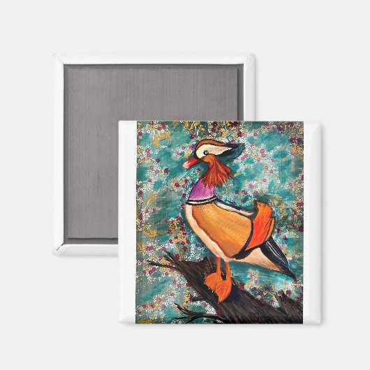 Kleurrijke eend magneet (Voorkant / Achterkant)