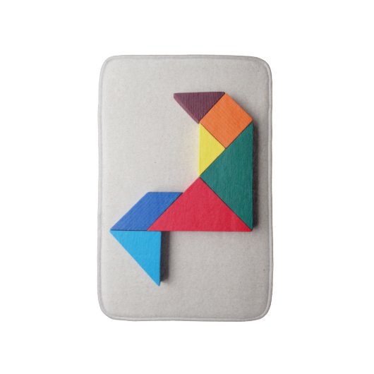 Kleurrijke eend Tangram Badmat (Voorkant Verticaal)