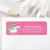 Kleurrijke eenhoorn adreslabel etiket (Insitu)