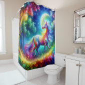 Kleurrijke Eenhoorn Artwork Douchegordijn (In situ)