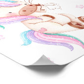 Kleurrijke Eenhoorn, Ballonnen, Sterren, Meisjes S Poster (Hoek)