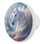 Kleurrijke eenhoorn en kasteel keramische knop (Rechts)