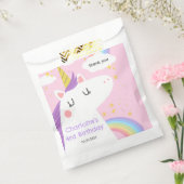 Kleurrijke Eenhoorn en Regenboog Verjaardagsfeest Bedankzakje (Gezegeld)