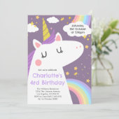 Kleurrijke Eenhoorn en Regenboog Verjaardagsfeest Kaart (Staand voorkant)