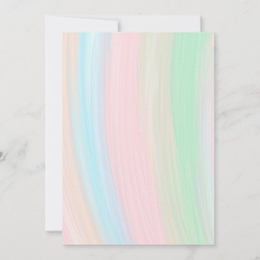 Kleurrijke Eenhoorn en Regenboog Verjaardagsfeest Kaart (Achterkant)