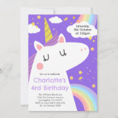 Kleurrijke Eenhoorn en Regenboog Verjaardagsfeest Kaart (Voorkant)