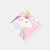 Kleurrijke Eenhoorn en Regenboog Verjaardagsfeest Servet (Hoek)