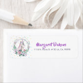 Kleurrijke eenhoorn met florale mond etiket (Insitu)