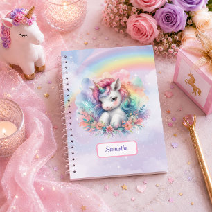 Kleurrijke Eenhoorn Pastel Magische Meisjes Verjaa Notitieboek