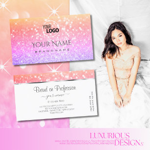 Kleurrijke Eenhoorn Pastel Rainbow Glitter toevoeg Visitekaartje