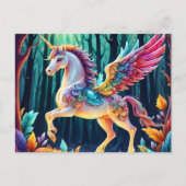 Kleurrijke eenhoorn Pegasus Briefkaart (Voorkant)