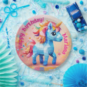 Kleurrijke Eenhoorn Pinata Verjaardag Papieren Bordje (Feest)