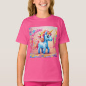 Kleurrijke Eenhoorn Pinata Verjaardag T-shirt (Voorkant)